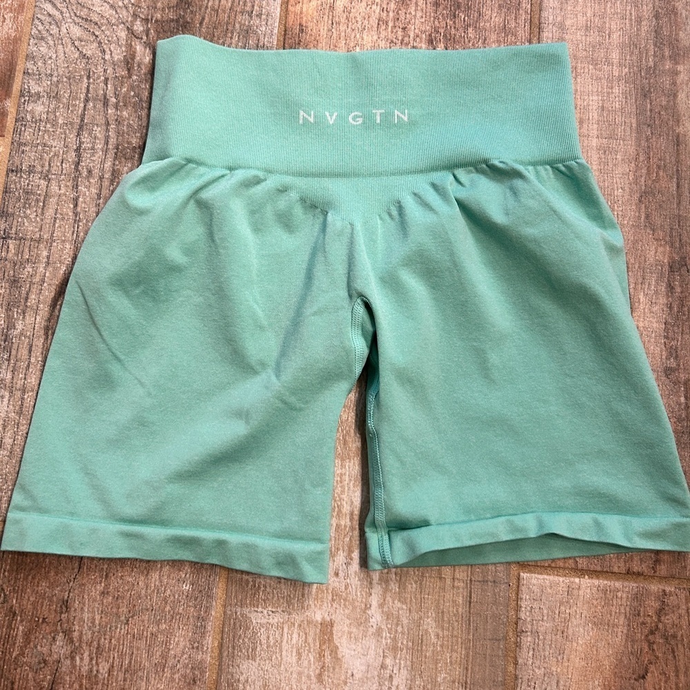 NVGTN Mint Green Bike Shorts High-Waisted Athletic Wear